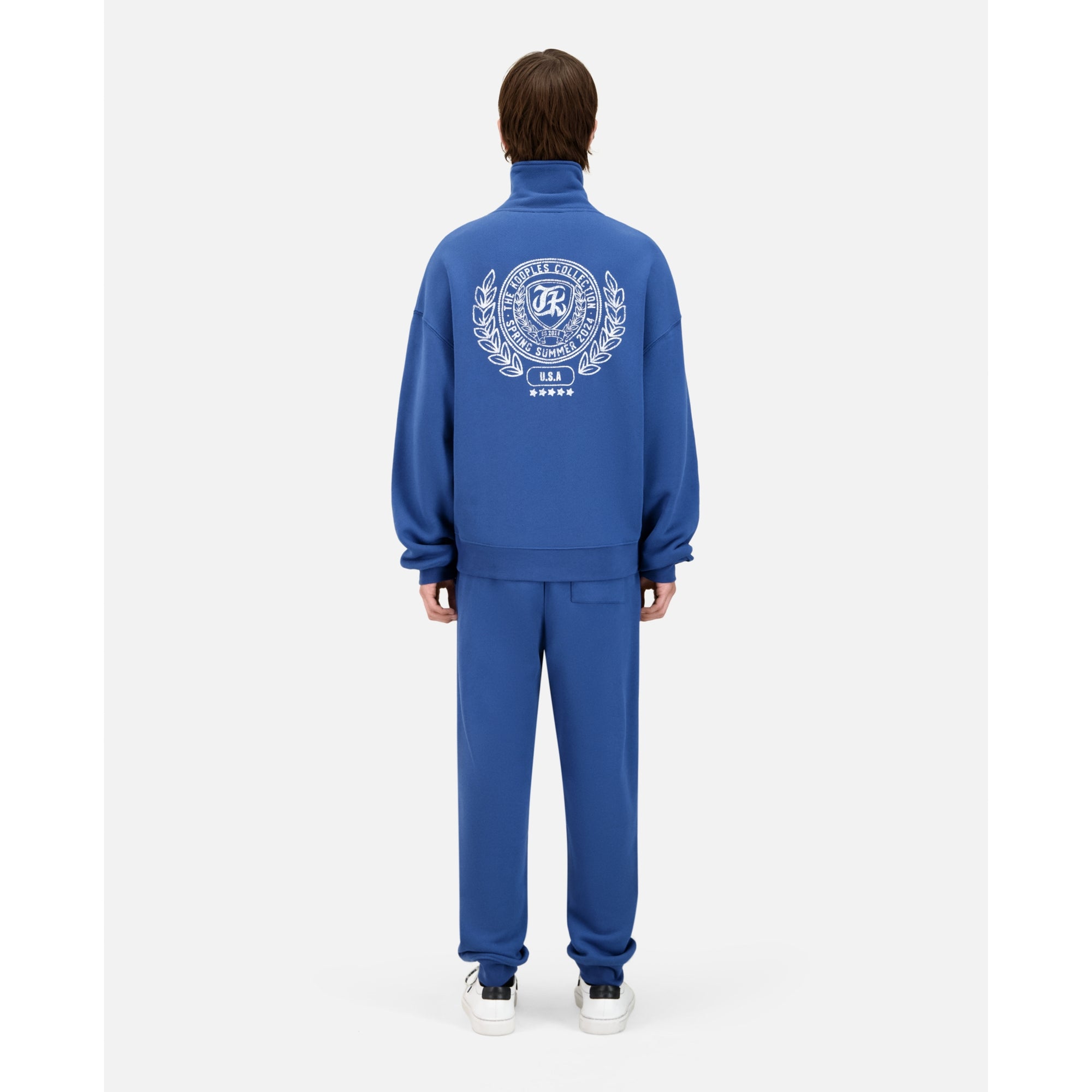 Royal Blue Sweatshirt With Blazon Serigraphy | Men | Middle Navy