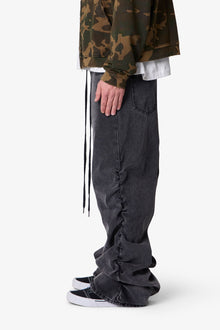 Ruched Denim | Washed Black