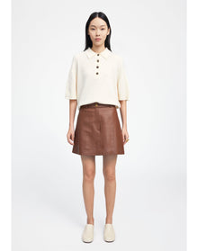 Rudens | Leather Mini Skirt | Chocolate