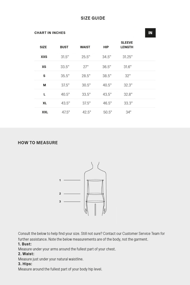 Product size guide