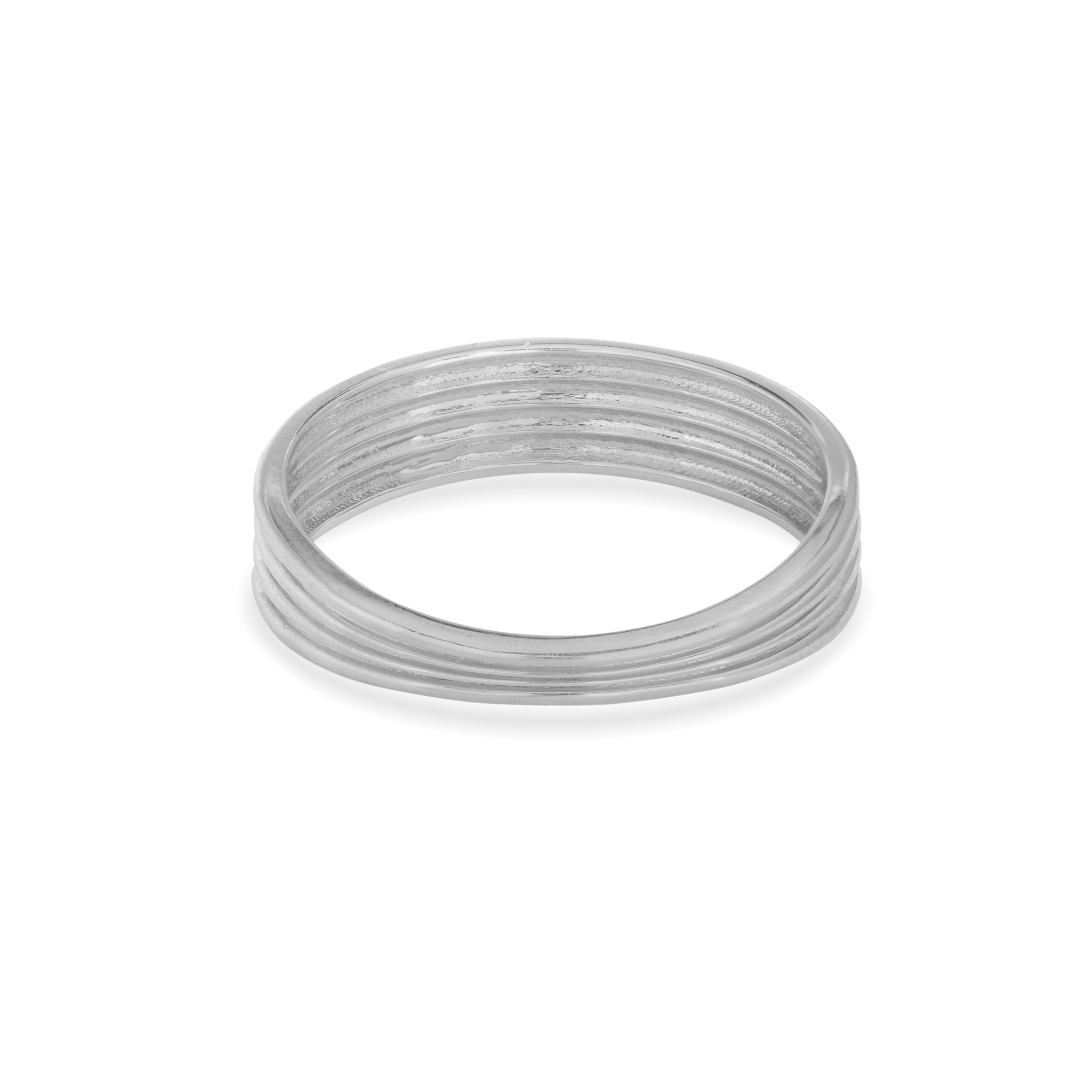Layer Cake Band | 14K Solid White Gold