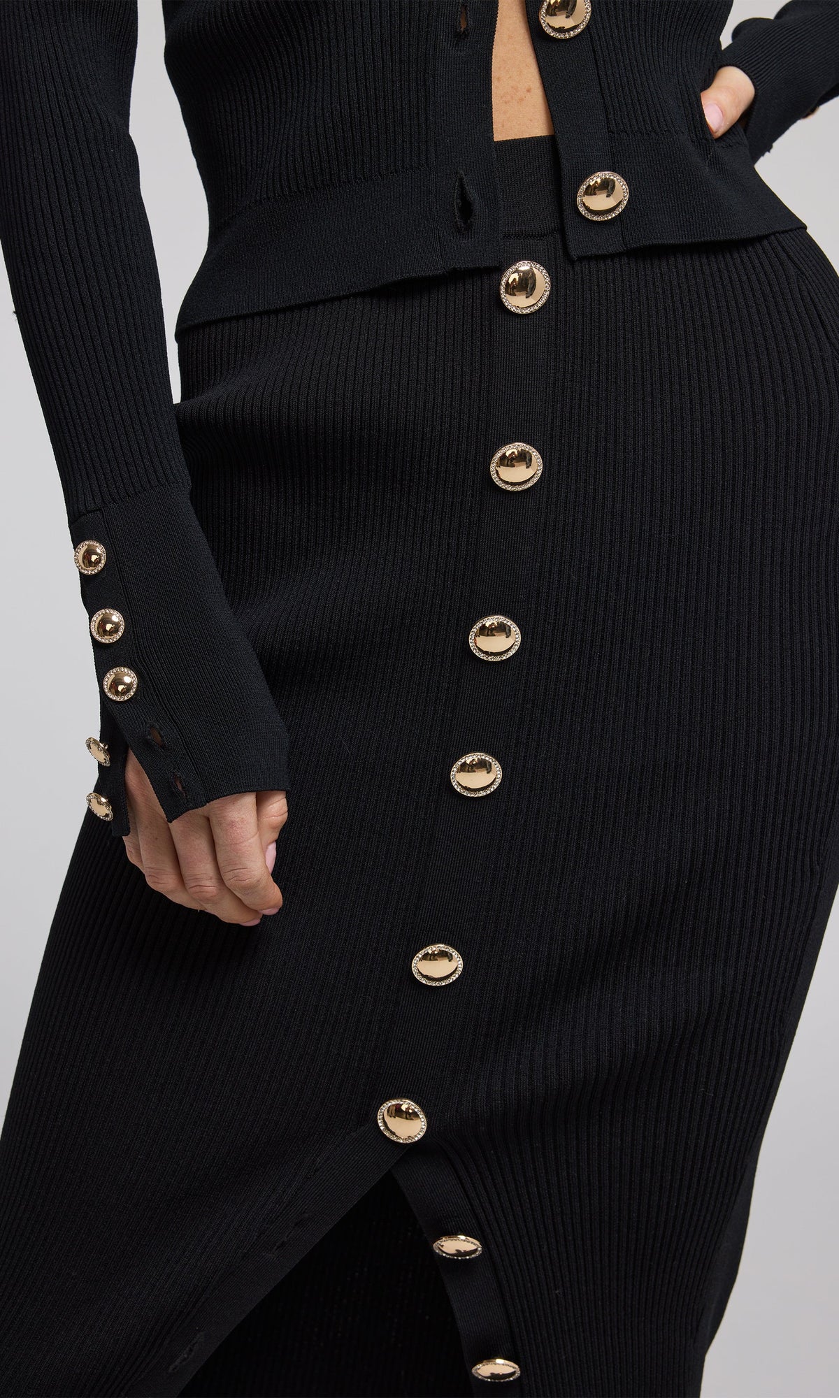 Addie Rib Skirt | Black