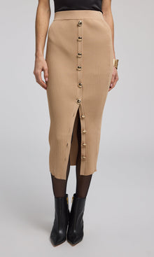 Addie Rib Skirt | Camel