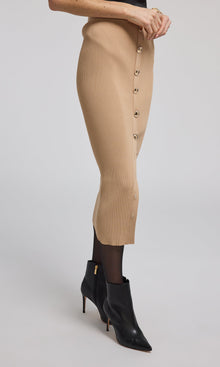 Addie Rib Skirt | Camel