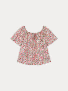 Women | Blouse In Exclusive Floral Liberty Fabric With Short Flared Sleeves | Corail