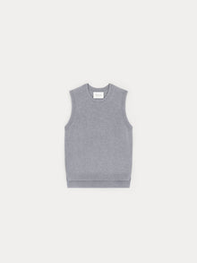 Women | Northern Sleeveless Vest In Cotton And Linen | Blue