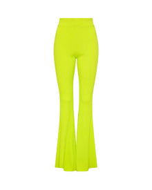 Comfortable ribbed flare pants in yellow 