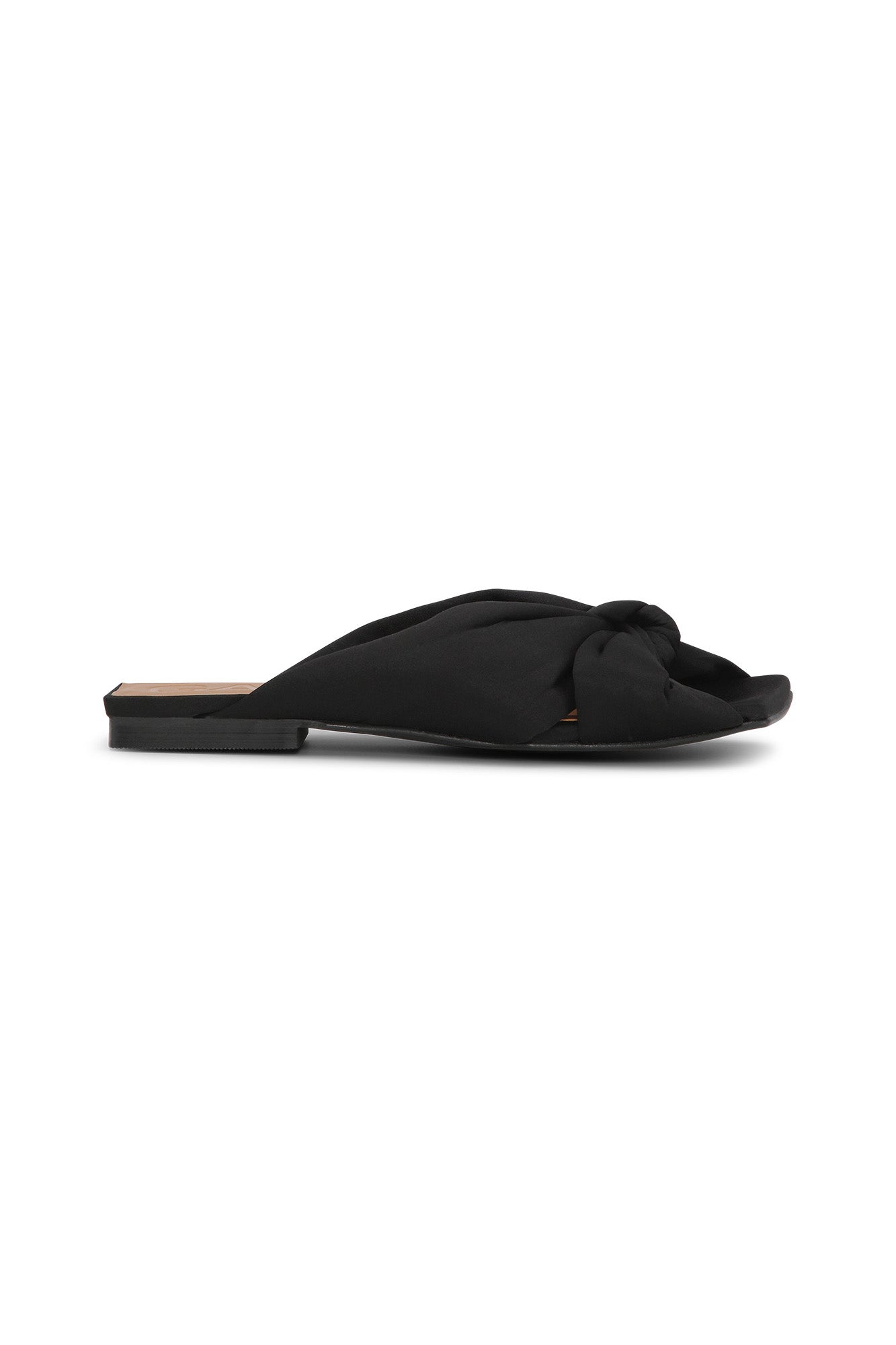 Knot Strap Flat Mules | Black