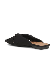 Knot Strap Flat Mules | Black