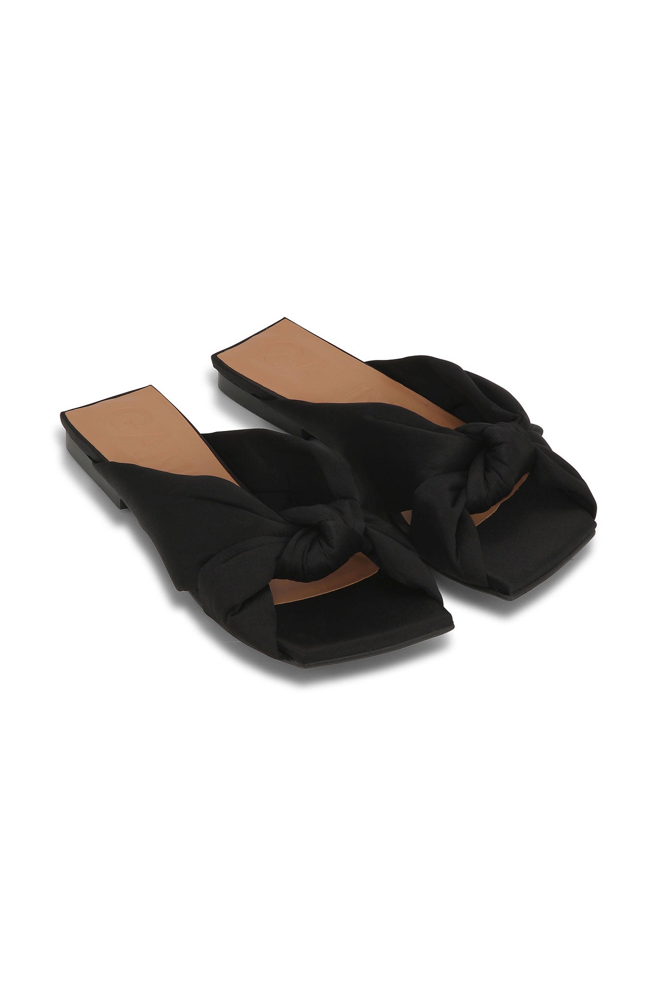 Knot Strap Flat Mules | Black