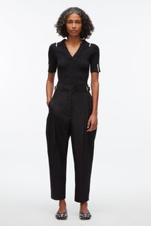 Buckle Waistband Trouser | Black