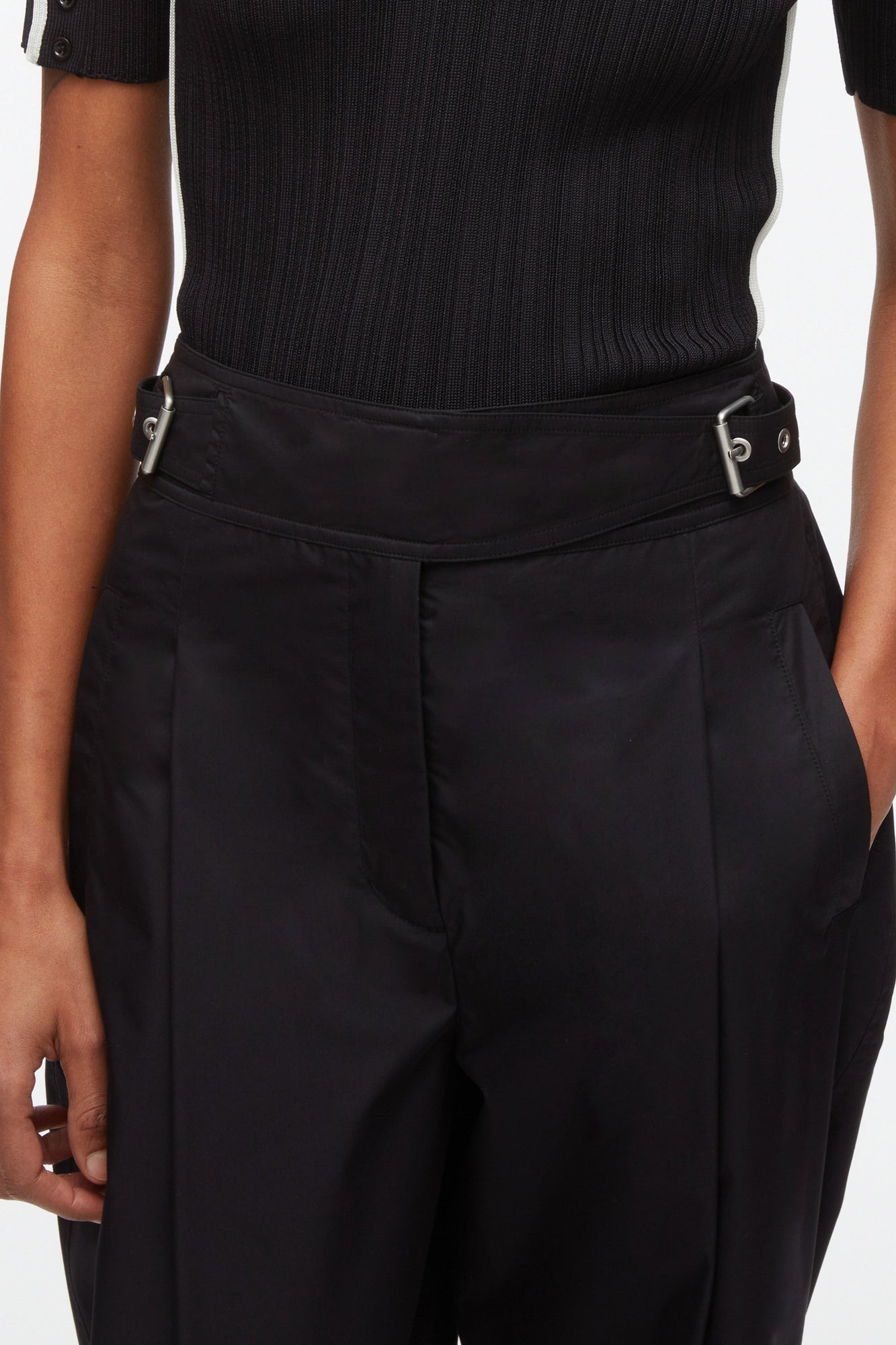 Buckle Waistband Trouser | Black