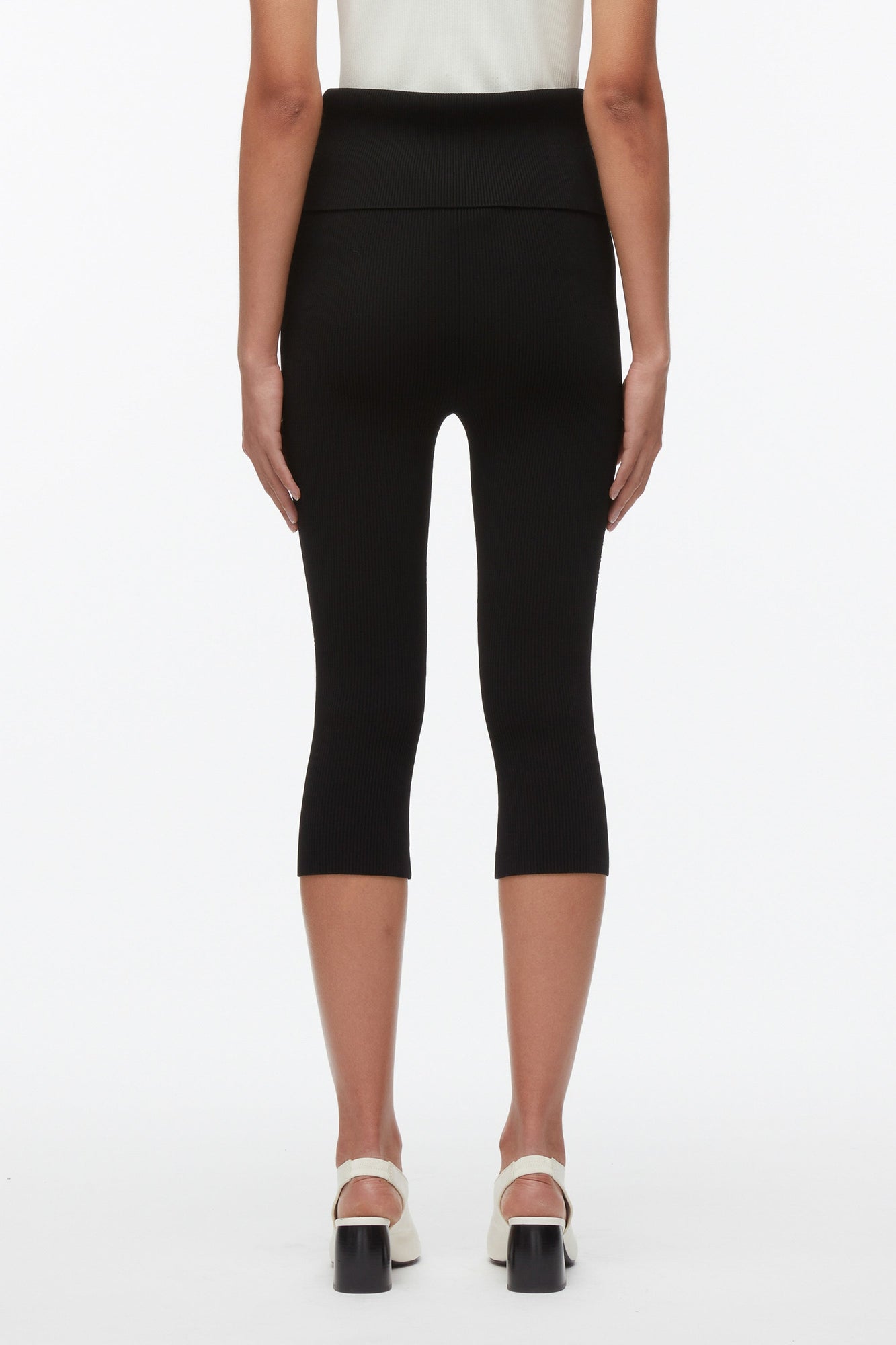 Compact Rib Capris | Black