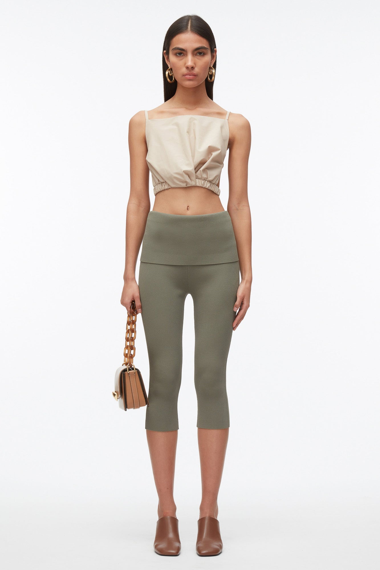 Compact Rib Capris | Sage