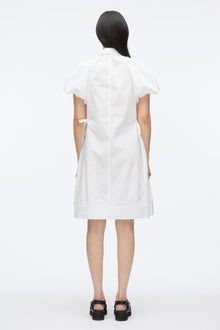 Puff Sleeve Short Shirt Dress | White