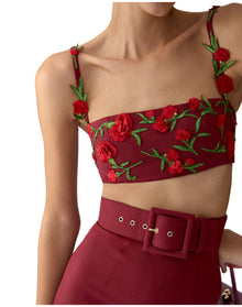 Embroidered Bandeau With Thin Straps | Rioja Multi