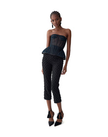 Strapless Exaggerated Hip Bustier | Black