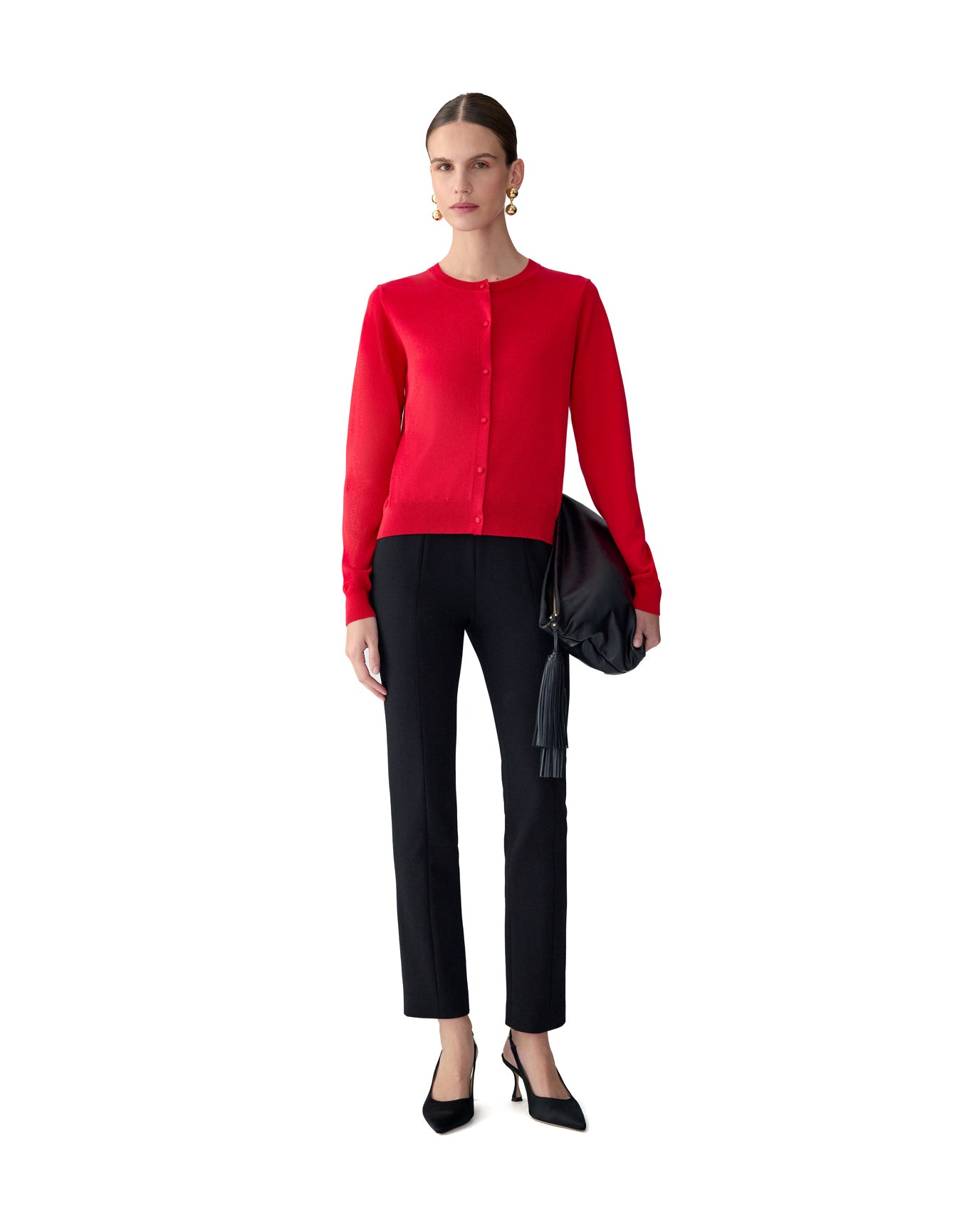 Long Sleeve Cardigan | Herrera Red