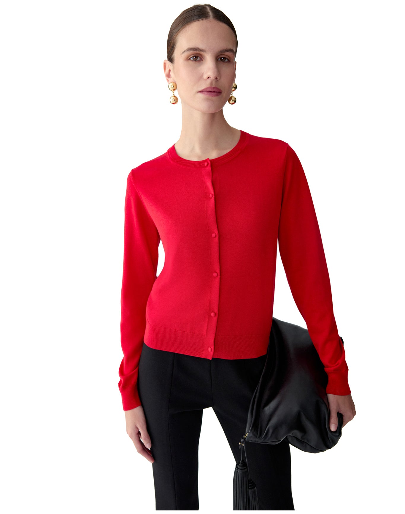 Long Sleeve Cardigan | Herrera Red