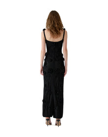 Thin Strap Crochet Dress | Black