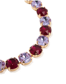 Crystal Riviere Necklace | Pink Multi