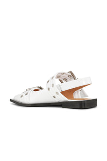 Feminine Buckle Ballerinas in Ivory | Egret