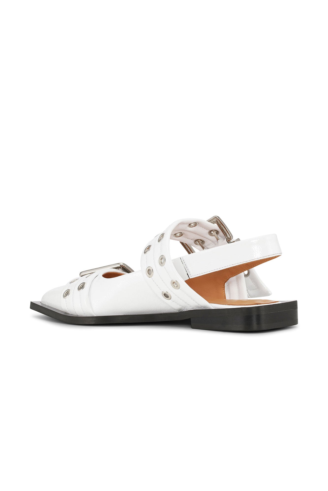 Feminine Buckle Ballerinas in Ivory | Egret