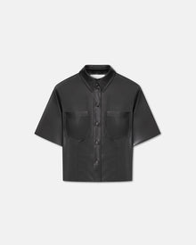 Womens | Sabine Okobor Alt-Leather Short Sleeve Shirt | Black