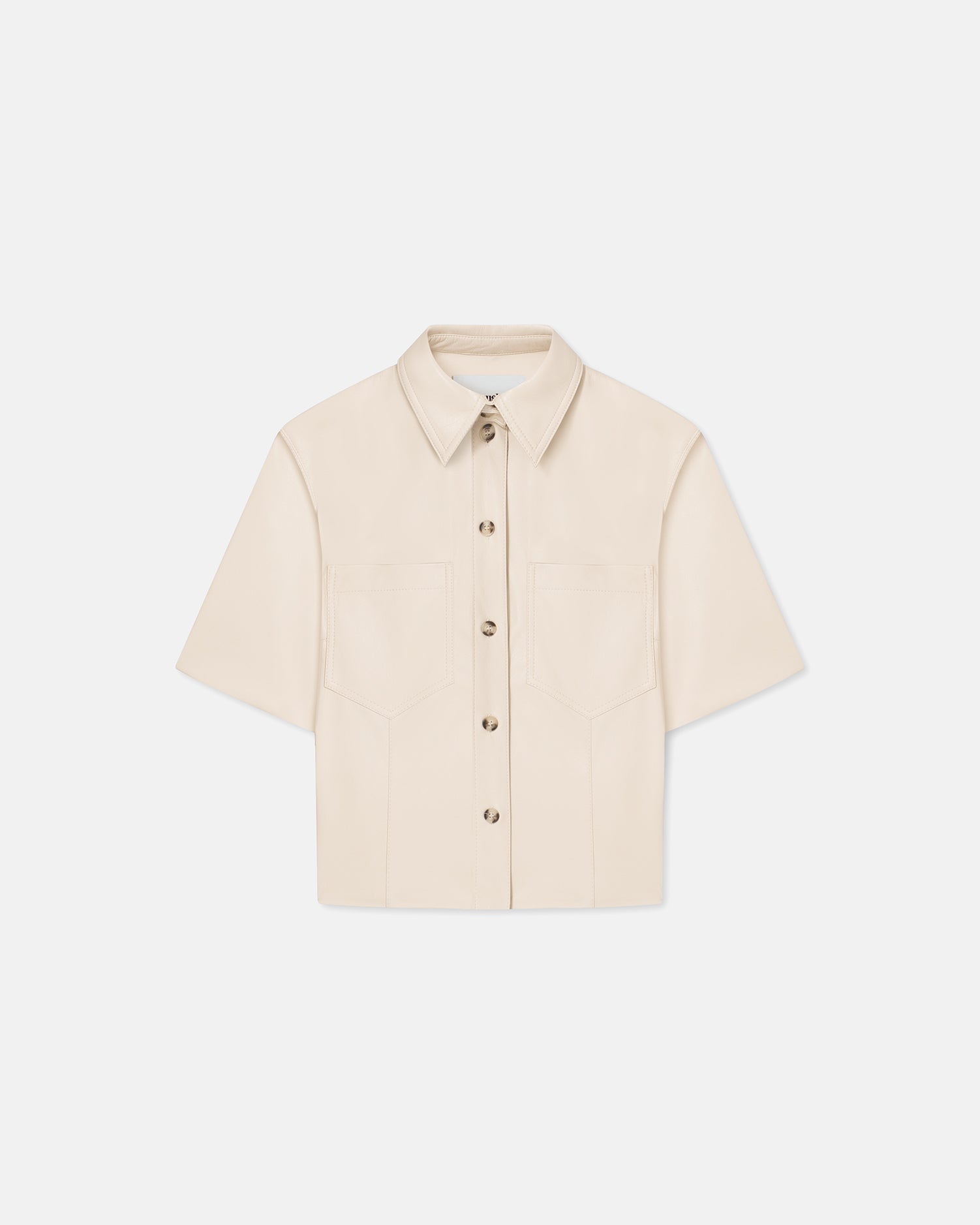 Womens | Sabine Okobor Alt-Leather Short Sleeve Shirt | Creme