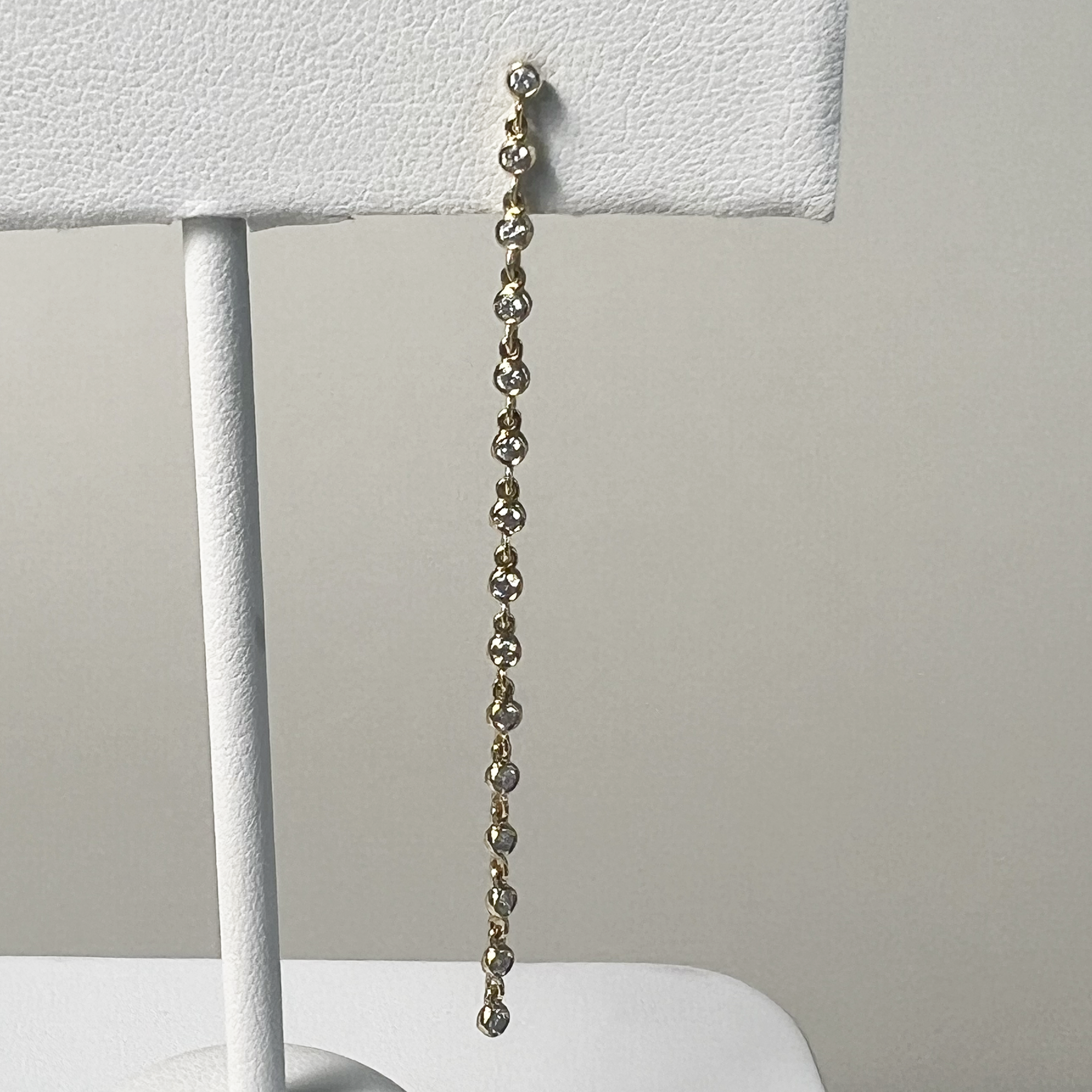 Diamond Dangle Earring | 14K Yellow Gold | White Diamond