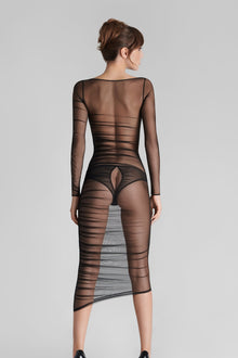 Long sleeves midi dress - Nuit Fauve | Tawny
