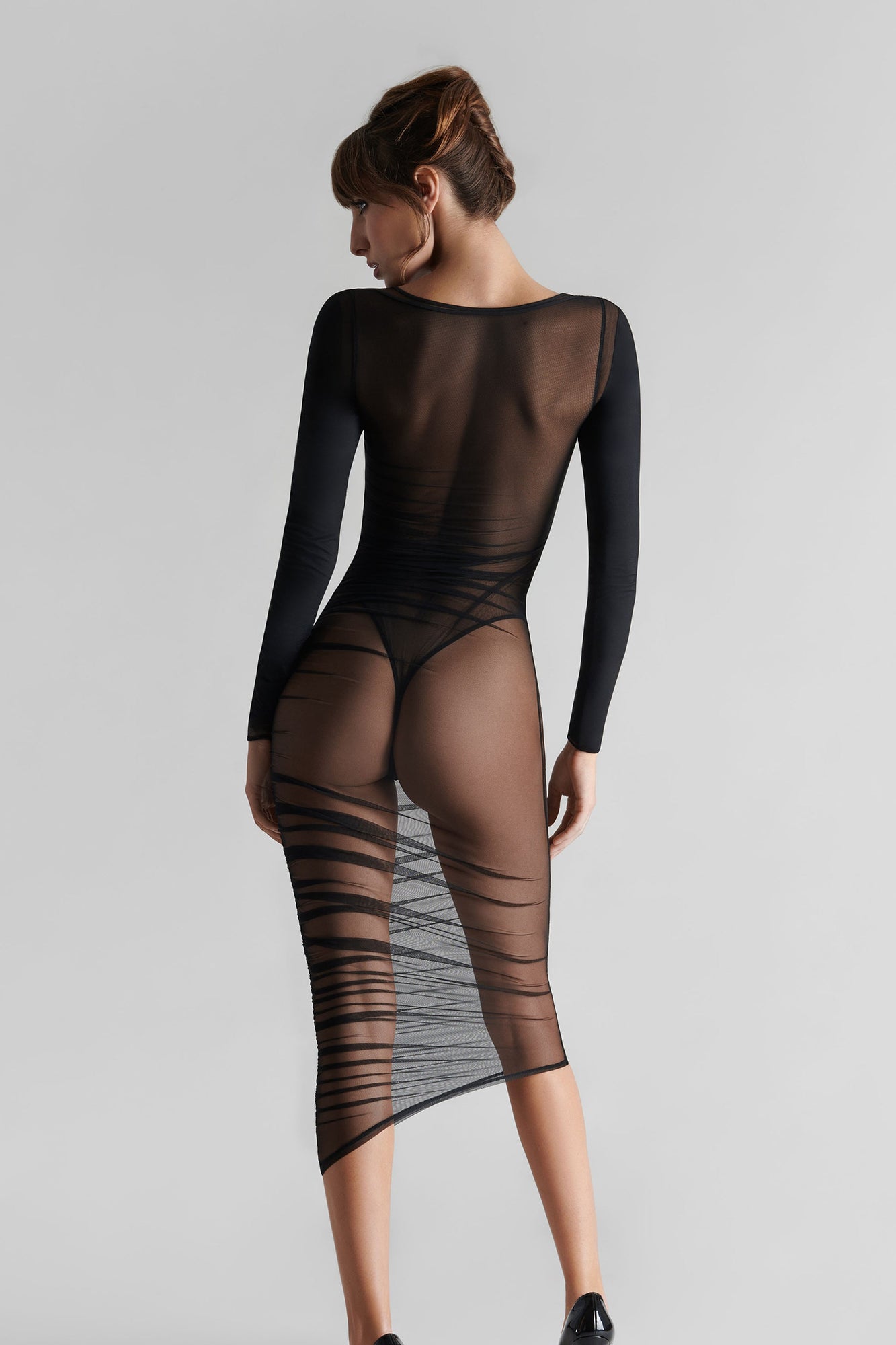 Long sleeves midi dress - Nuit Fauve | Tawny