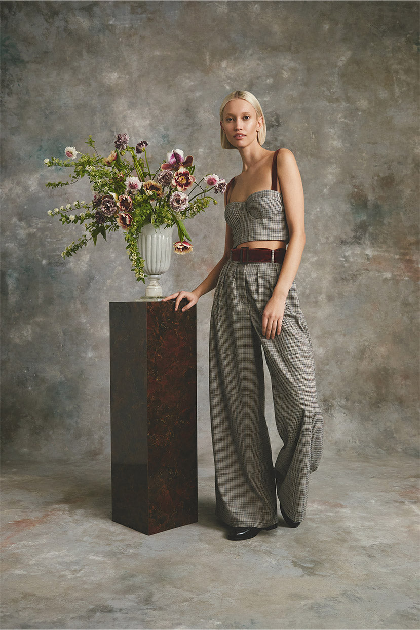 Soho Pants | Hannon Plaid Turtledove