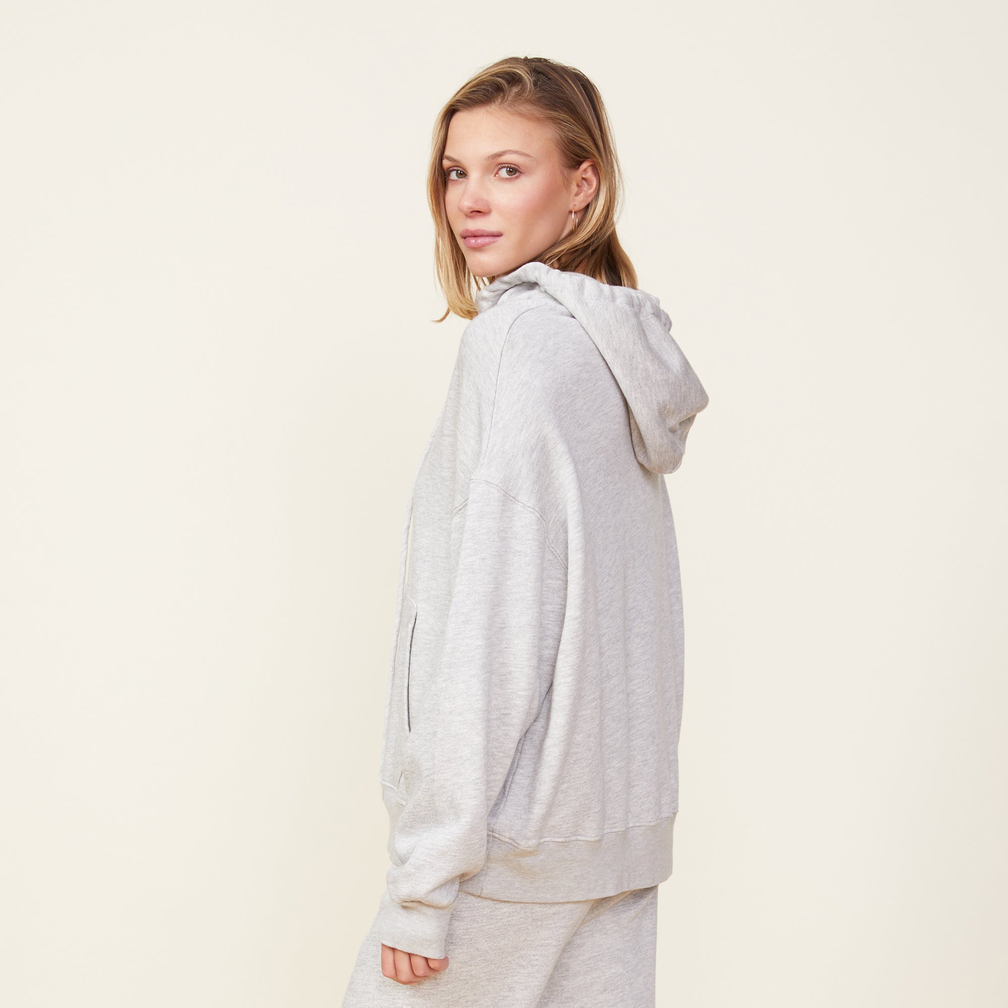 Fleece Slouchy Pullover Hoody | Women | Heather Grey