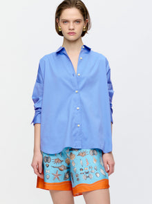 Sirene Scarf Back Shirt | Blue/Orange