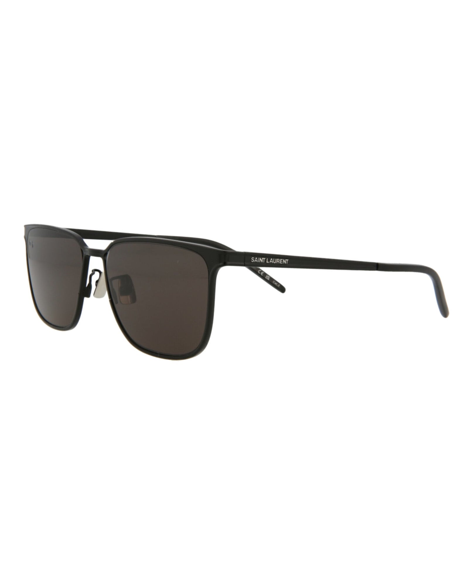 Saint Laurent Square Metal Sunglasses | Black