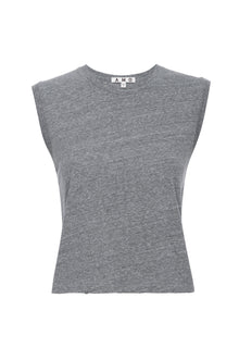 AMO Denim Sleeveless Babe Tee in Heather Grey 