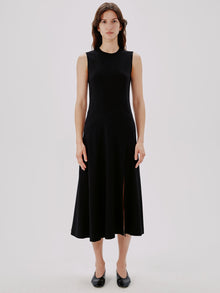 Another Tomorrow Sleeveless Crewneck Dress in Black – Viscose Women's Dress