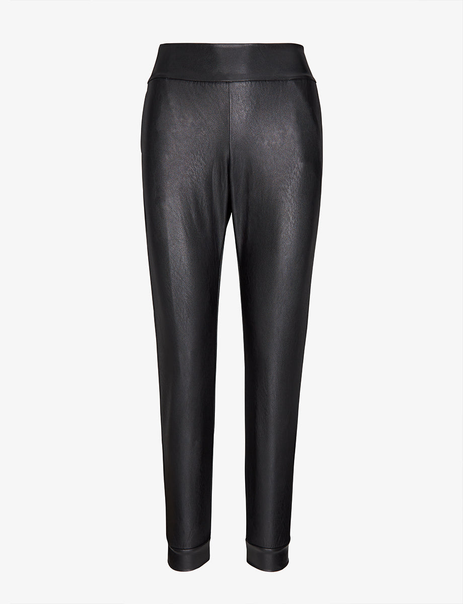 Faux Leather Jogger::Black::Main