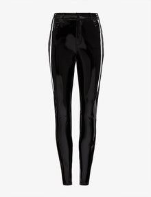 Faux Patent Leather Five Pocket Pant::Black::Main