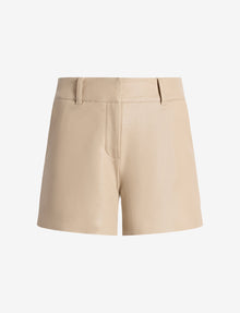 Faux Leather Tailored Short::Sand::Main