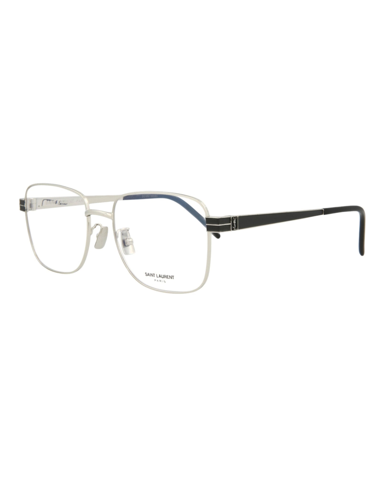 Saint Laurent Square Metal Optical Frames | Silver