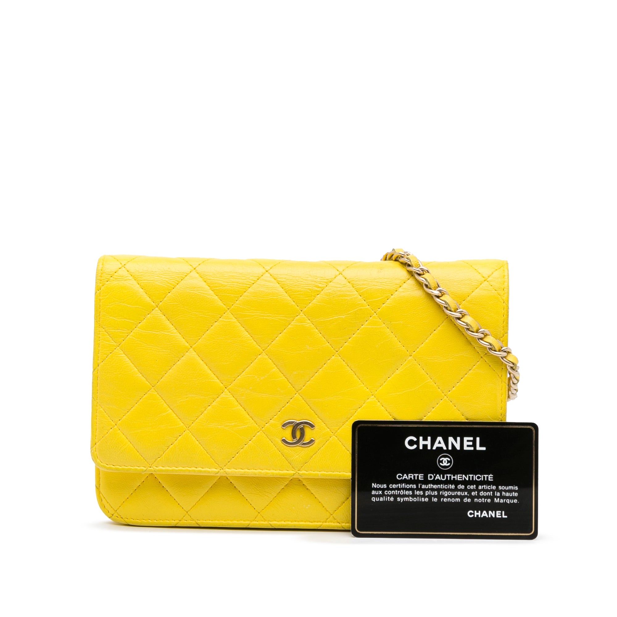 Chanel Pre-Owned Classic Lambskin Wallet on Chain | Women | Yellow