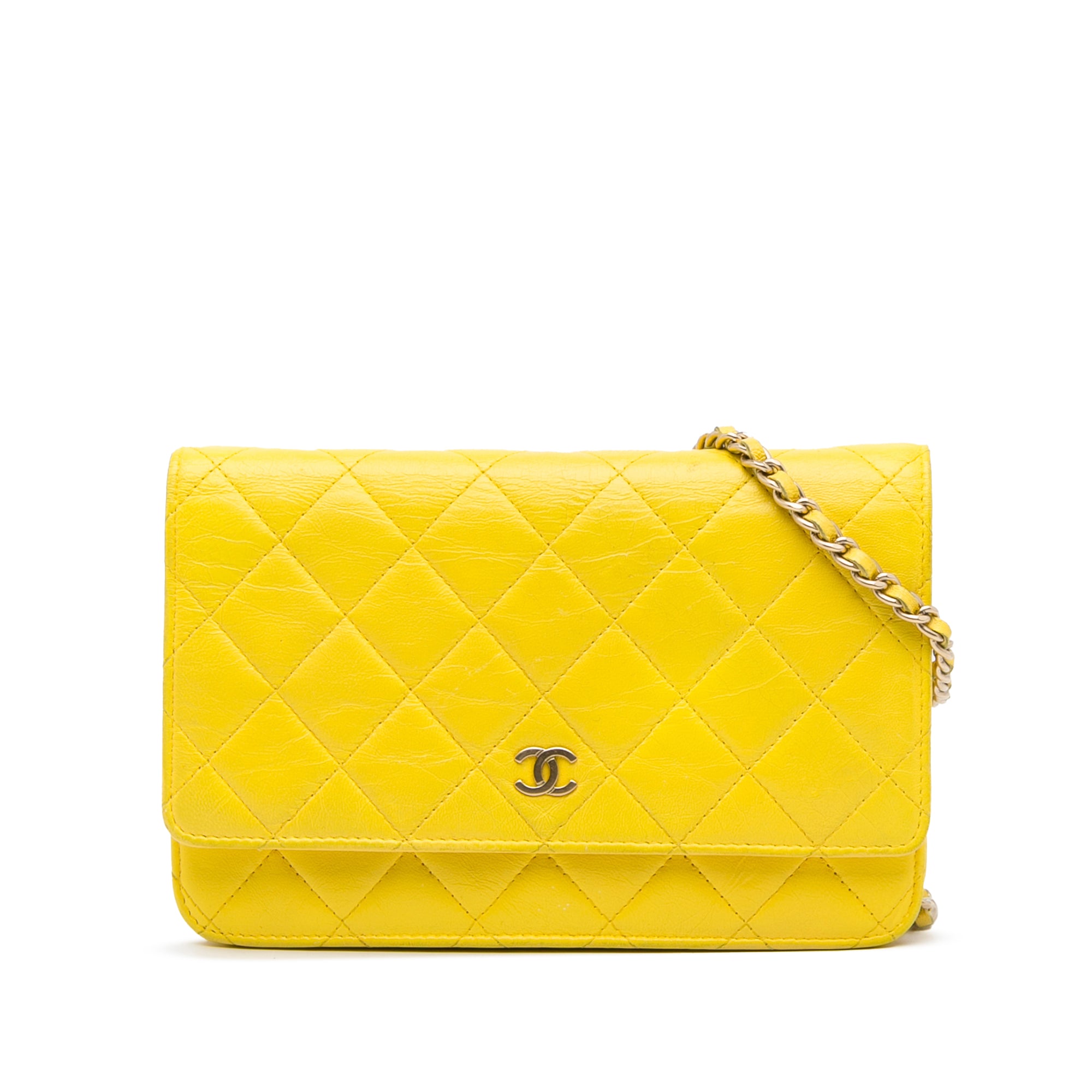 Chanel Pre-Owned Classic Lambskin Wallet on Chain | Women | Yellow