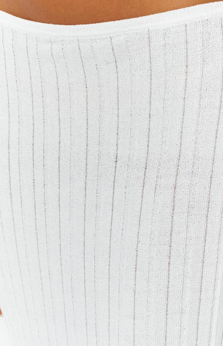 SNDYS Baha Ribbed Skirt | White