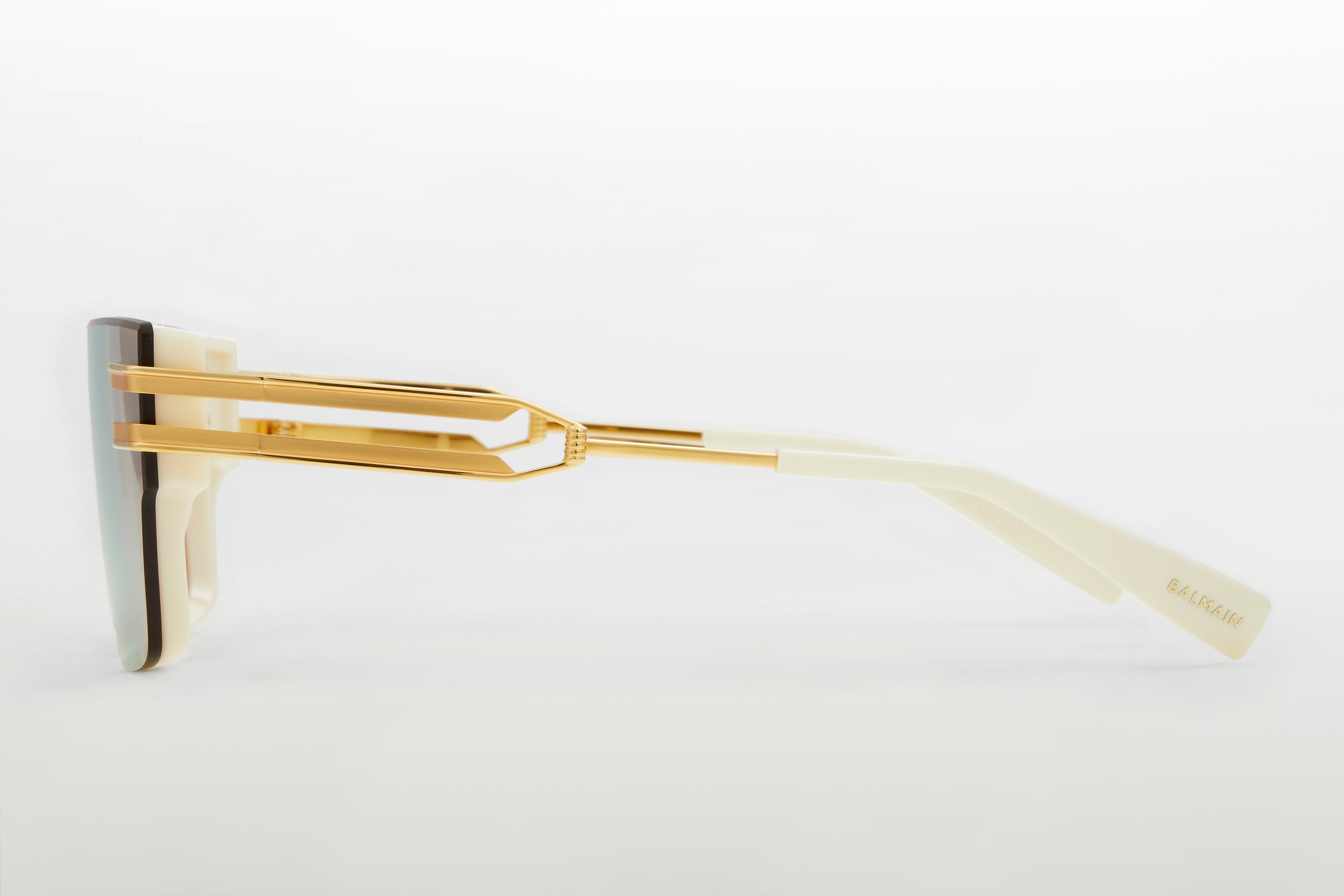 Mens | Soldat Sunglass | Bone - Gold | Dark Brown w/ Rose Gold Mirror