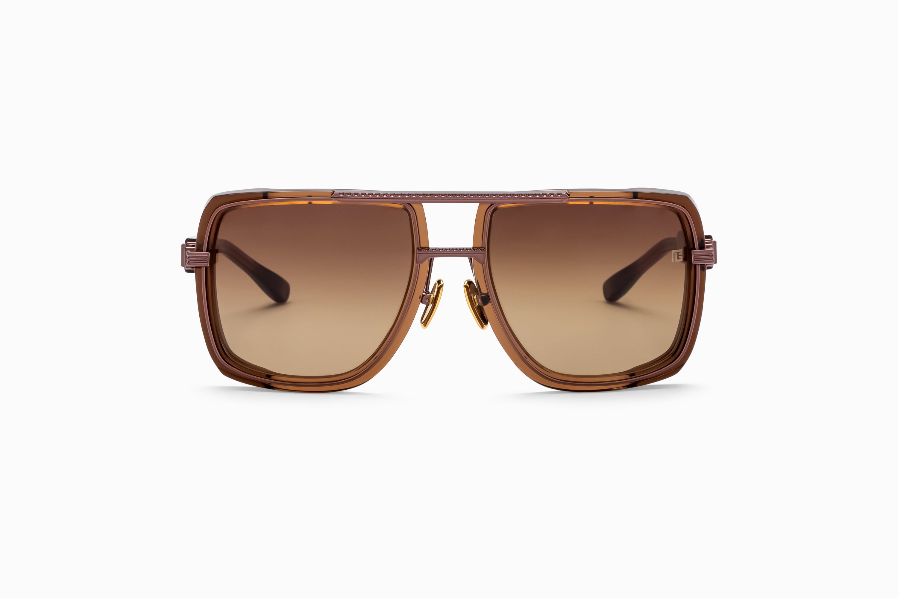 Mens | Soldier Sunglass | Crystal Brown - Brown Metal | Dark Brown