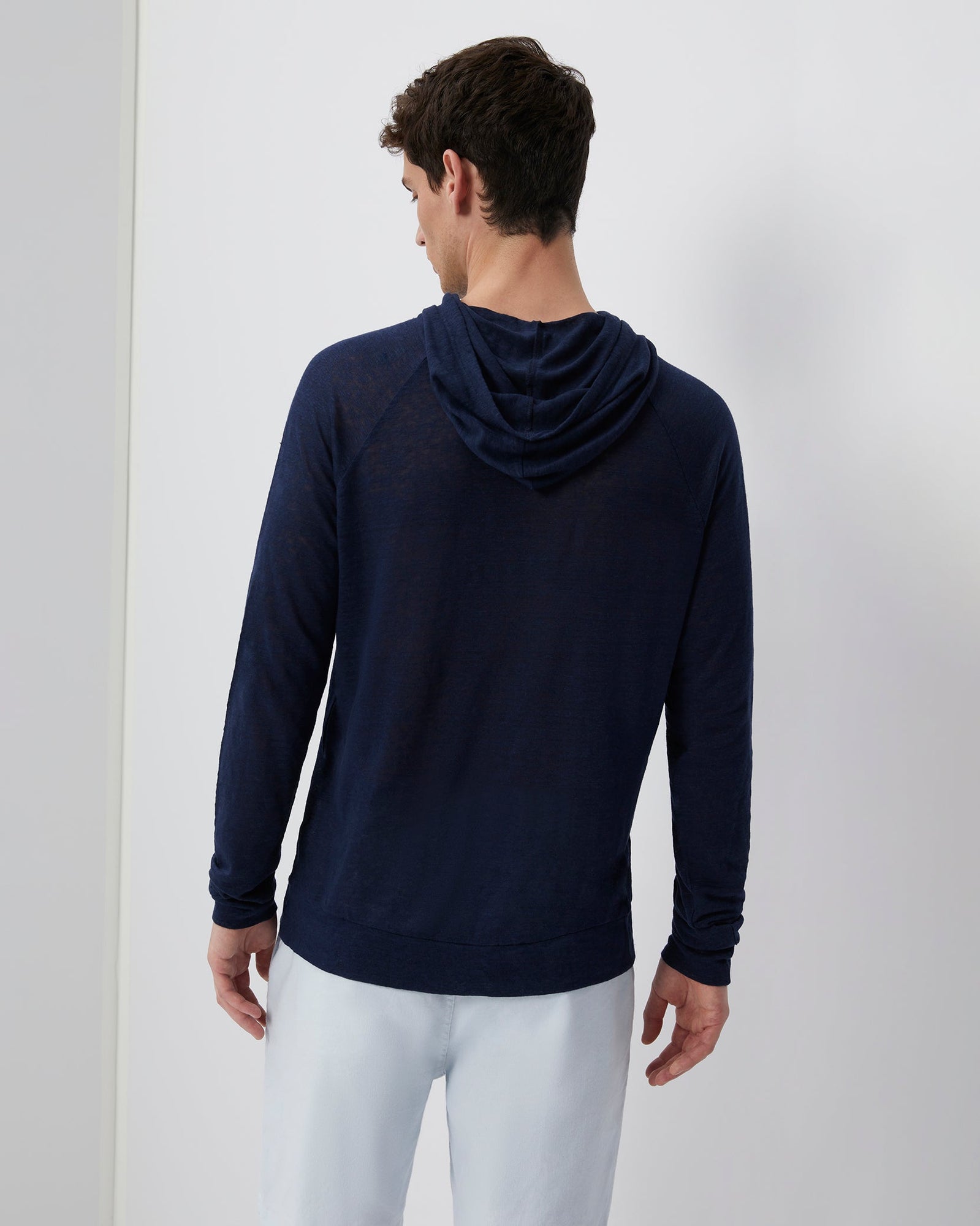 Mens | Aaron Linen Hoodie | Deep Navy
