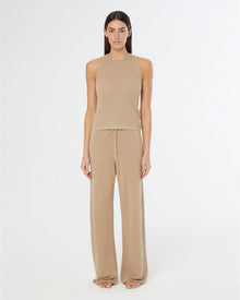 Womens | Linen Knit Drawstring Pant | Jute