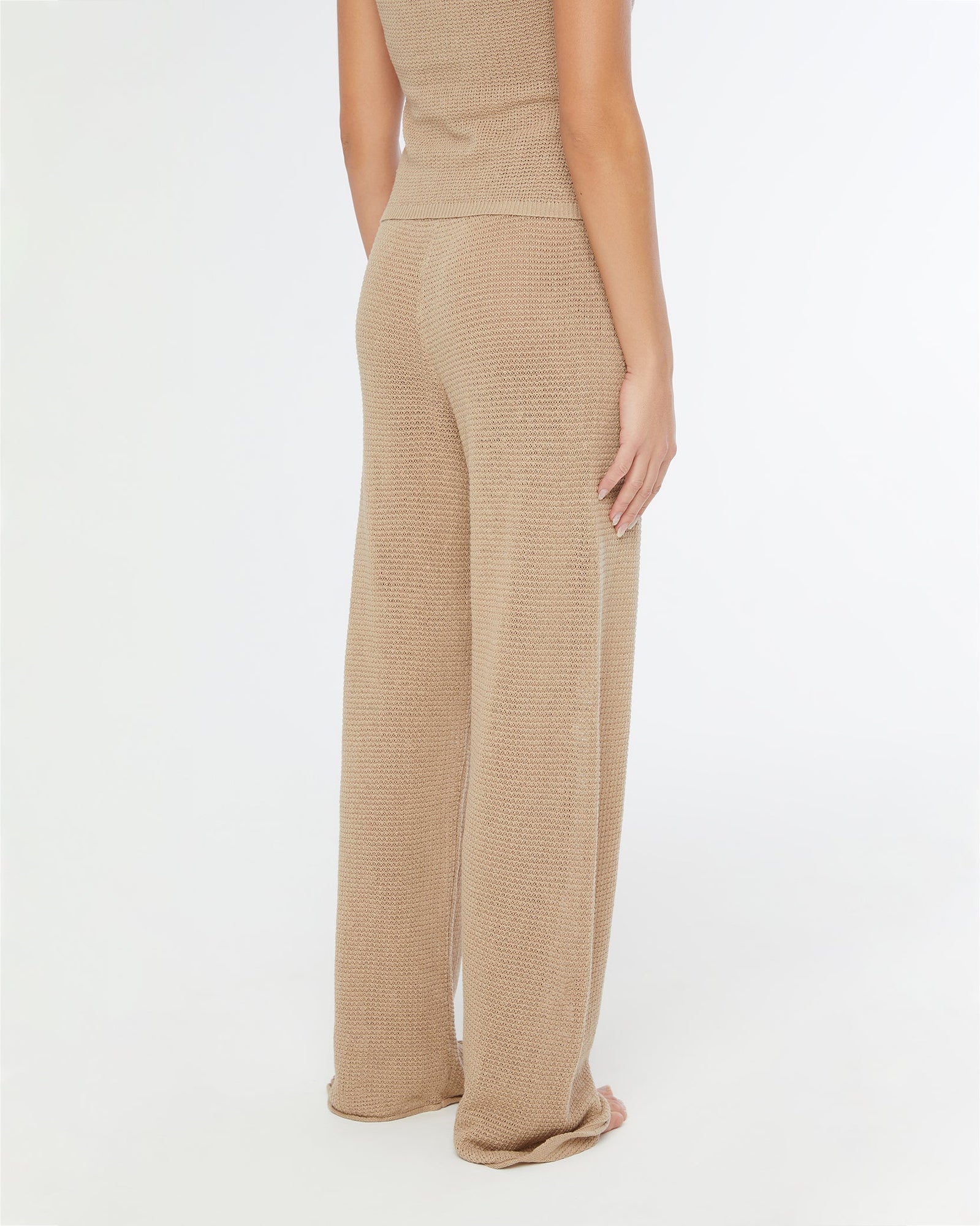 Womens | Linen Knit Drawstring Pant | Jute